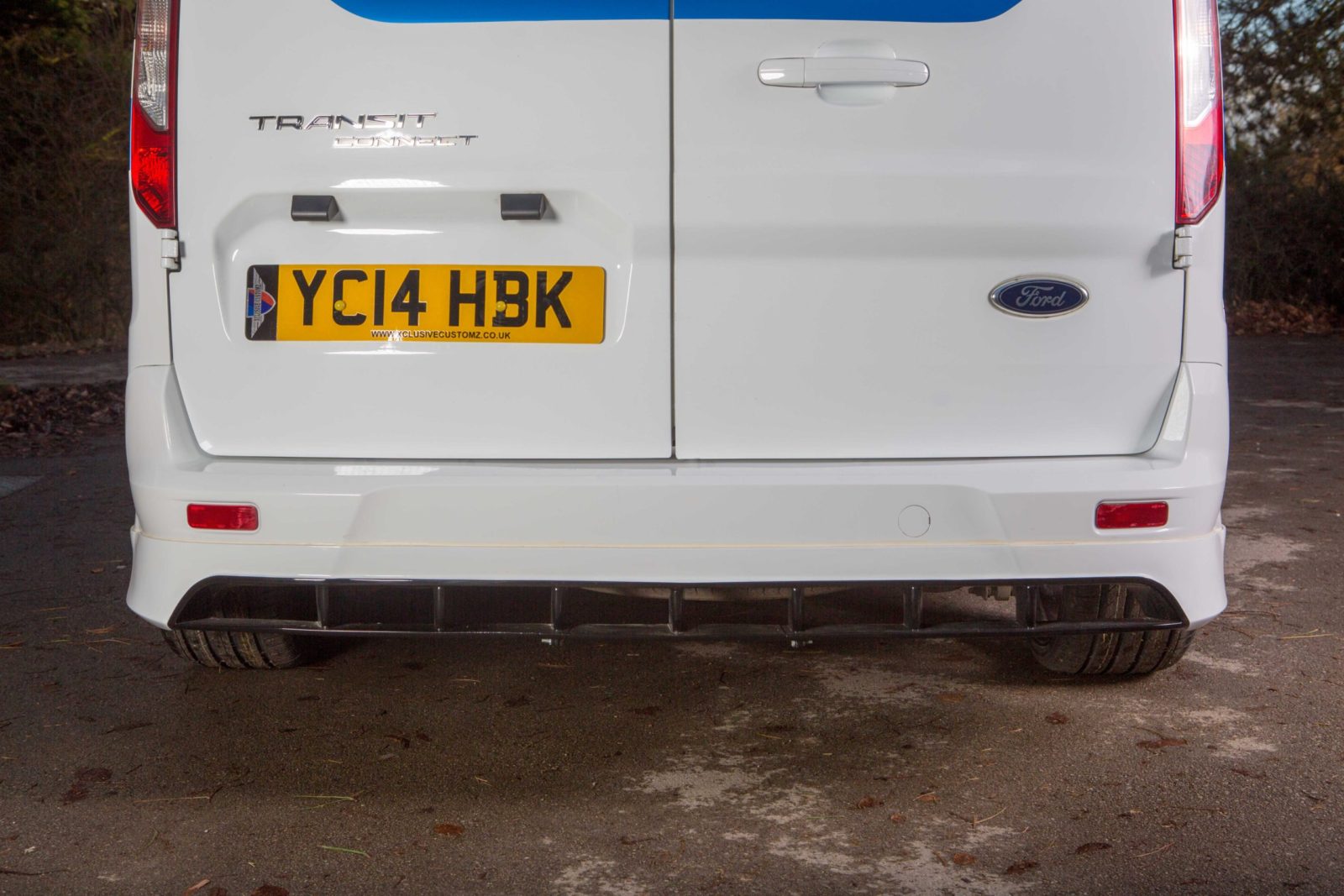 Here is a photo of the rear of the Ford Transit Connect with the "xclusive Bodykit" Attached