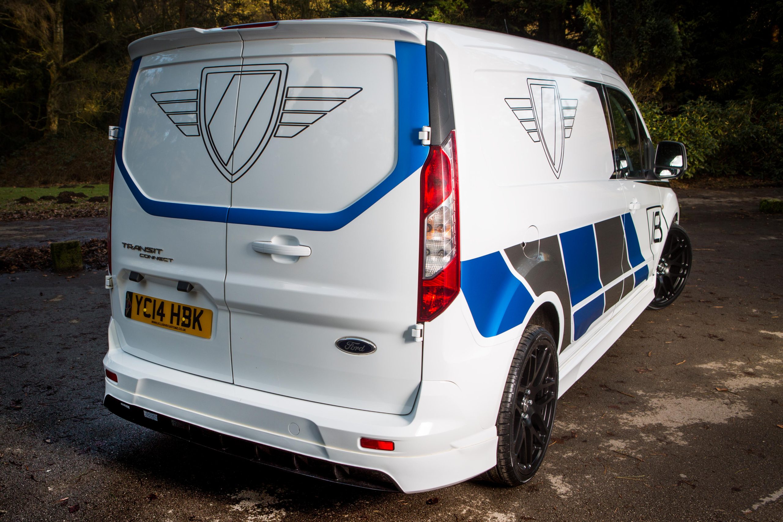 Here is a photo of the rear of the Ford Transit Connect with the "xclusive Bodykit" Attached