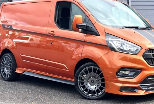 Here is an Orange Ford Transit Custom with our V1 Side Skirts