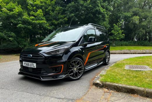 Black and Orange Ford Transit Connect