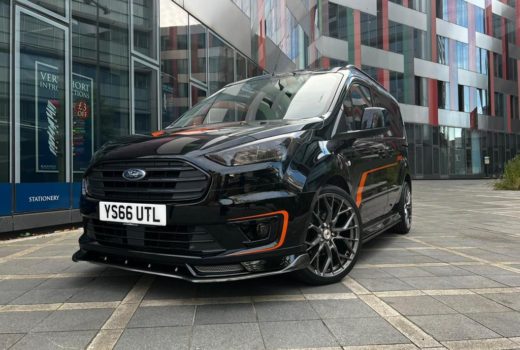 Black and Orange Ford Transit Connect